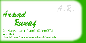 arpad rumpf business card